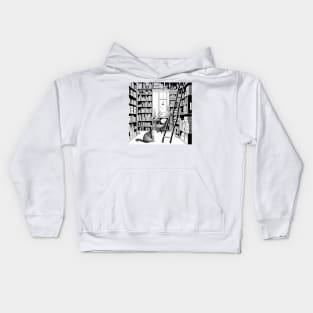 Cat in the Library Kids Hoodie